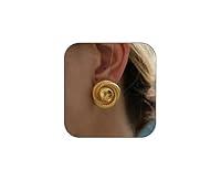 Algopix Similar Product 16 - Chunky Big Geometric Spiral Studs