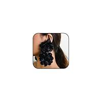 Algopix Similar Product 9 - Large Flower Earrings for Women Fabric