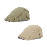 Algopix Similar Product 6 - Qlauca 2Pcs Mens Newsboy Caps Washing