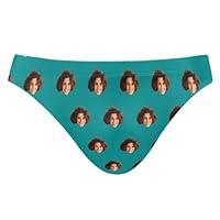 Algopix Similar Product 4 - Custom Face Dark Cyan Mens Swim Briefs