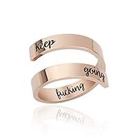 Algopix Similar Product 19 - Keep Going Stainless Steel Ring Hiphop