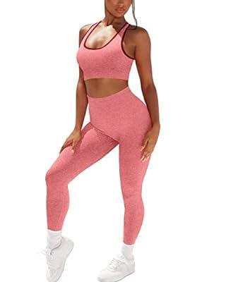Women's Workout Sets 2 Piece Seamless Gym Outfit Running Clothes Yoga  Sportswear