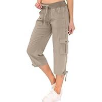 Algopix Similar Product 4 - Hiking Pants Women Cargo Capri Pants