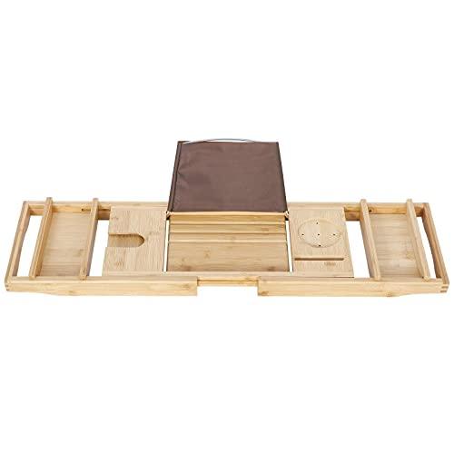 Royal Craft Wood Bathtub Caddy Tray for Bathtub - Bamboo Adjustable Organizer Tray for Bathroom