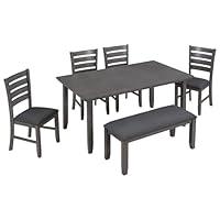 Algopix Similar Product 18 - SONGG 6 Piece Rustic Wood Dining Table