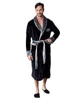 Algopix Similar Product 16 - Lotus Linen Mens Plush Robe Soft