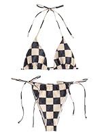Algopix Similar Product 8 - ZAFUL Snakeskin Halter Bikini for Women