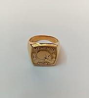 Algopix Similar Product 15 - Memento Mori Handmade Ring Mens Biker