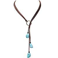Algopix Similar Product 15 - Bohemian Synthetic Turquoise Necklace