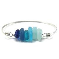 Algopix Similar Product 19 - Sterling Silver Ombre Blue Sea Glass