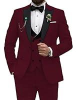 Algopix Similar Product 15 - 3 Piece Mens Suits Slim Fit Tuxedo