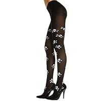 Algopix Similar Product 7 - MUSIC LEGS Womens Skull Print Opaque