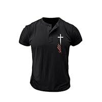 Algopix Similar Product 10 - Mens Cross American Flag Shirt Mens