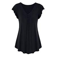 Algopix Similar Product 8 - Ruched Blouse Women Ladies Solid Lace