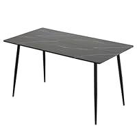 Algopix Similar Product 3 - Karl home Black Marble Wood Dining