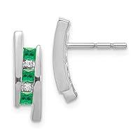 Algopix Similar Product 6 - 14k White Gold Diamond and Emerald