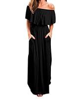 Algopix Similar Product 15 - Kidsform Womens Off The Shoulder Maxi