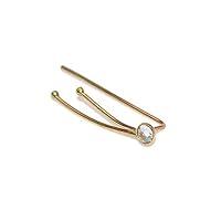Algopix Similar Product 14 - 3mm White CZ Ear Climber Earring Gold