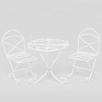 Algopix Similar Product 3 - Bistro Set White for Miniature Garden