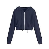 Algopix Similar Product 4 - Womens Crop Tops Zip Up Hoodies Teen