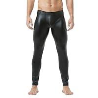 Algopix Similar Product 15 - Mens Faux Leather Tight Pants Long