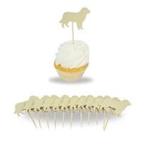 Algopix Similar Product 10 - Golden Retriever Cupcake Toppers Set of