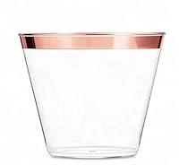 Algopix Similar Product 10 - Rose Gold Rimmed Clear Disposable