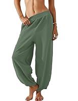 Algopix Similar Product 4 - Peaceglad Cotton Linen Harem Pants with