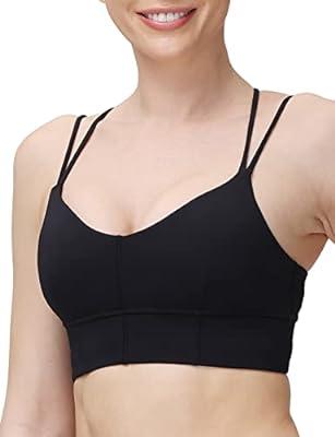 Sports Bra Seamless Padded Strappy Sports Bras for Women Yoga Bra Workout  Removable Cups