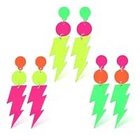 Algopix Similar Product 16 - Nanafast 3 Pairs Neon Earrings for