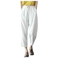 Algopix Similar Product 16 - MITCOWBOYS Linen Loose Pants Women