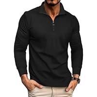 Algopix Similar Product 6 - Mens Polo Shirt Long Sleeve Casual