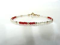 Algopix Similar Product 11 - Dainty coral seed pearl bracelet