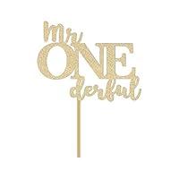 Algopix Similar Product 16 - Gold Mr Onederful Cake Topper  1st