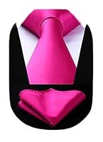 Algopix Similar Product 5 - HISDERN Solid Purple Silk Ties for Men