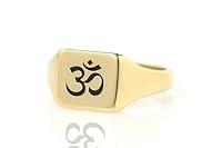 Algopix Similar Product 11 - Engraved Om Signet Ring  Custom Hindu