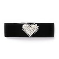 Algopix Similar Product 10 - Rhinestone Heart Hair Barrette Made in