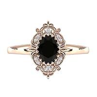 Algopix Similar Product 17 - Oval Cut Black Diamond Wedding Ring for