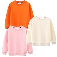 Algopix Similar Product 10 - GFQLONG 3PCS Baby Toddler Girl Crewneck