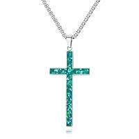 Algopix Similar Product 13 - COYATE Opal Cross Necklace for Men