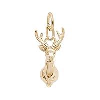 Algopix Similar Product 5 - Yellow Gold Deerhead Charm