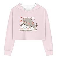 Algopix Similar Product 12 - Viewamoon Cartoon Cat Kids Crop