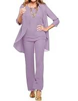 Algopix Similar Product 18 - Chiffon Mother of The Bride Pant Suits