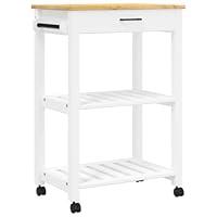 Algopix Similar Product 8 - vidaXL Solid Pine Wood Kitchen Trolley