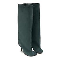 Algopix Similar Product 19 - Molozoey GREEN Suede Knee High Boots