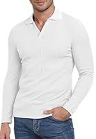 Algopix Similar Product 15 - YTD Mens Muscle V Neck Polo Shirts