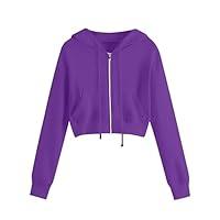 Algopix Similar Product 5 - Womens Crop Tops Zip Up Hoodies Teen