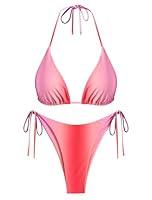 Algopix Similar Product 14 - ZAFUL Gradient Halter Bikini for Women