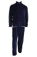 Algopix Similar Product 19 - Sweatsedo Mens Navy Blue Velour