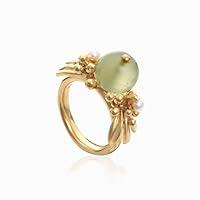 Algopix Similar Product 4 - Dainty Matt Gold Prehnite Mistletoe